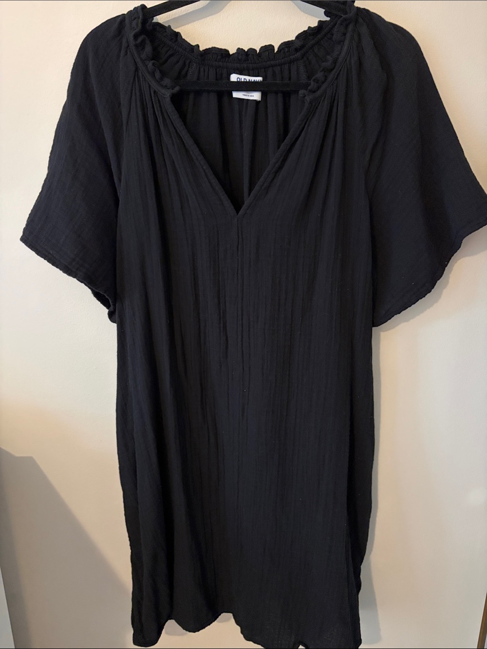 Old Navy Black V-Neck Gauze Dress